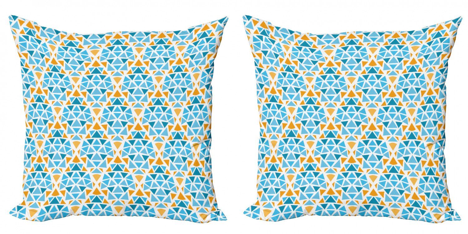 Modern Gelb Abakuhaus Motiv Doppelseitiger (2 Blau Stück), Digitaldruck, Triangle und Kissenbezüge Accent