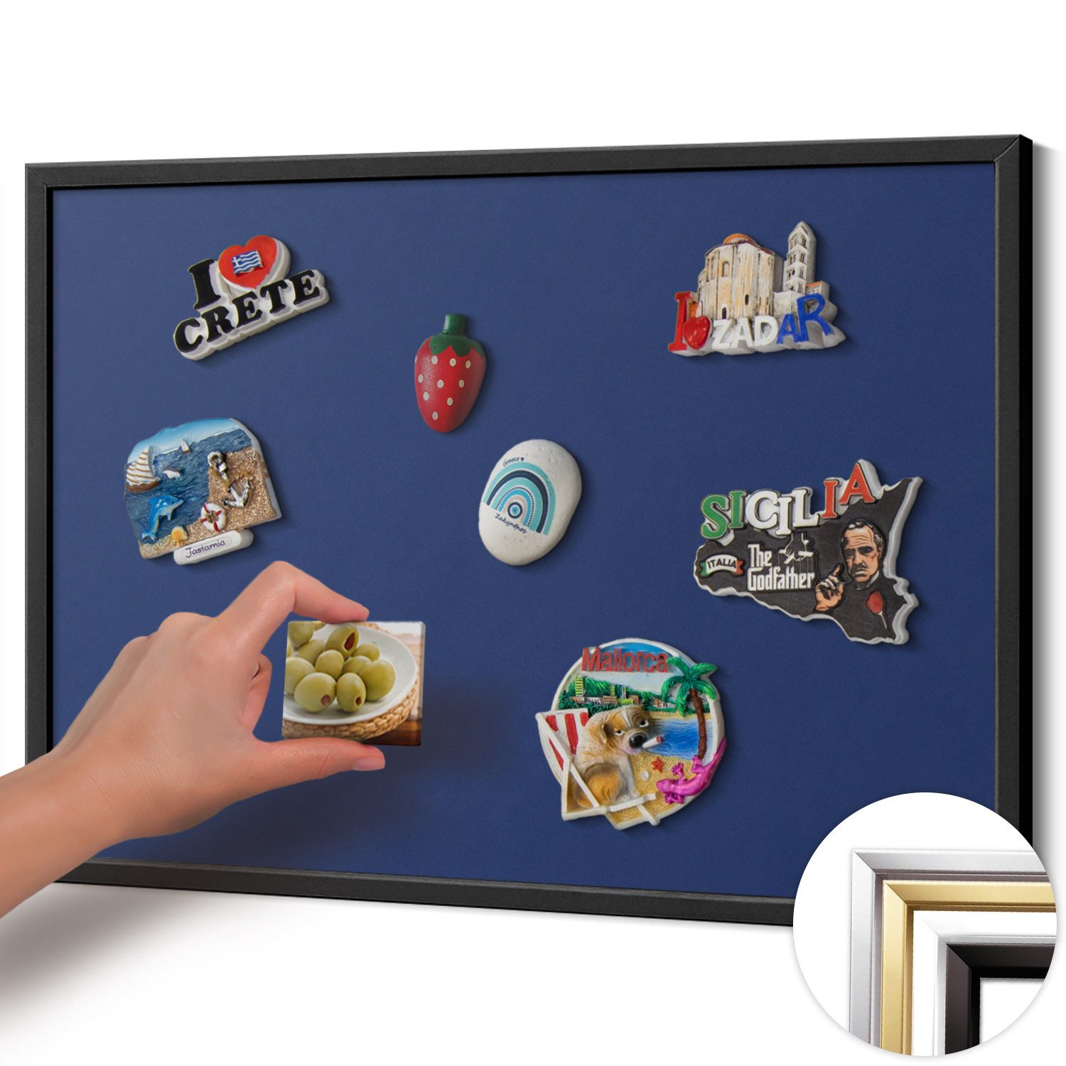 Tulup Magnettafel mit schwarzem Rahmen, einfarbigen Farben, für das Homeoffice, Magnetisches Memoboard Dekorative für Erinnerungen