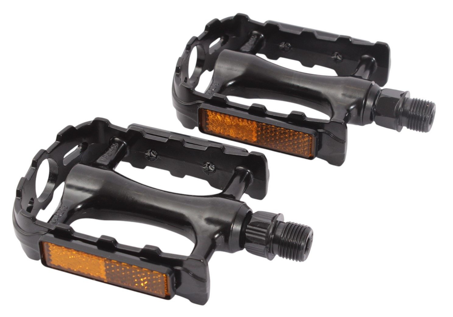 KHE Plattformpedale MTB Fixie Pedale VP 9/16 Zoll Aluminium mit Reflektoren