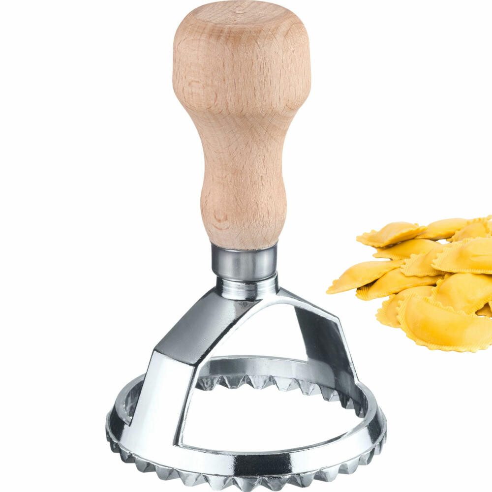 WESTMARK Ravioliform Aurora – Praktischer Kreis-Ausstecher, und, Ø 68 mm – Zink, Buchenhol, langlebig, hochwertig, vielseitig