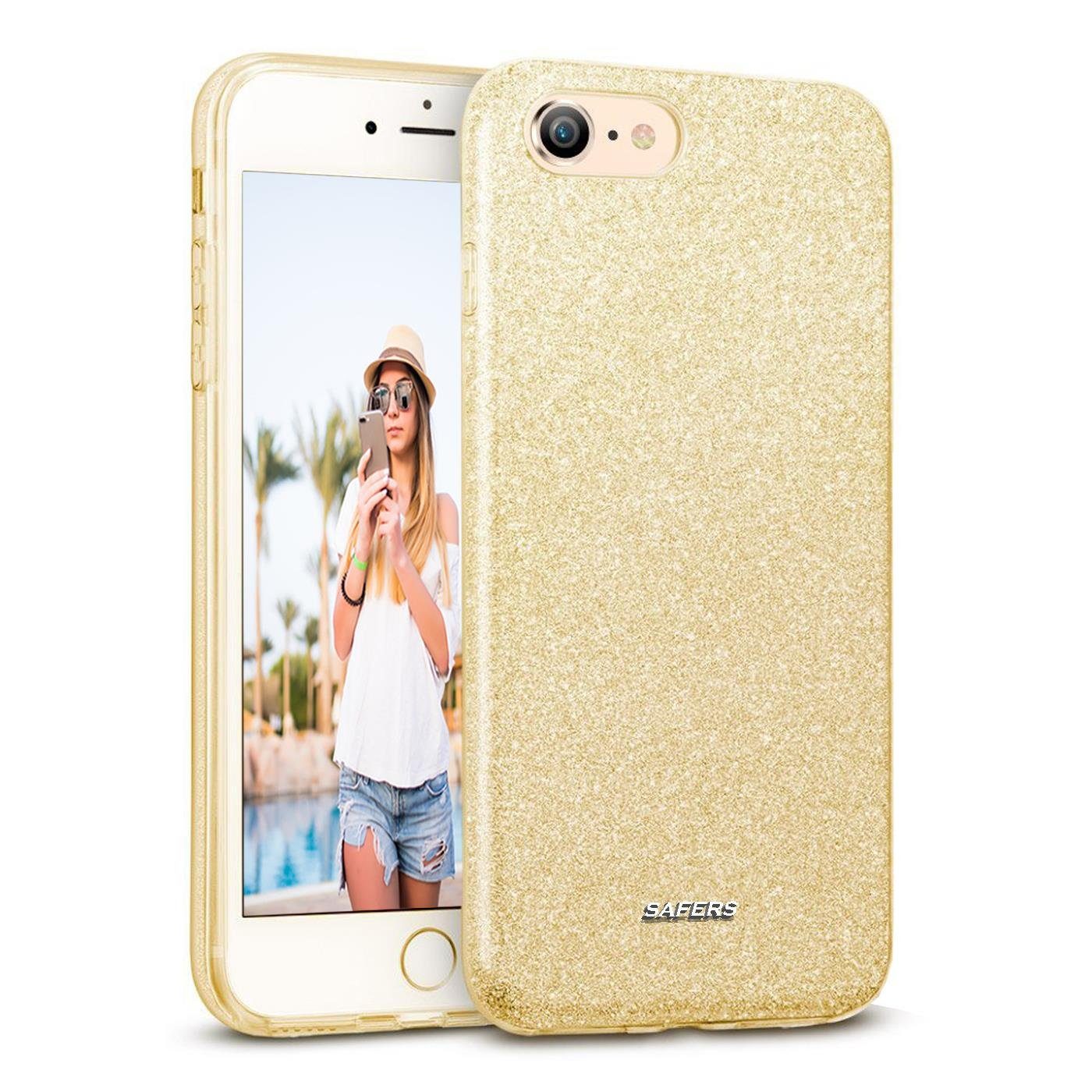 CoolGadget Handyhülle Glitzer Glamour Hülle für iPhone SE 2020 2022, iPhone 7/8 4,7 Zoll, Slim Case mit Glossy Effect Schutzhülle für iPhone SE 2020 2022 Hülle