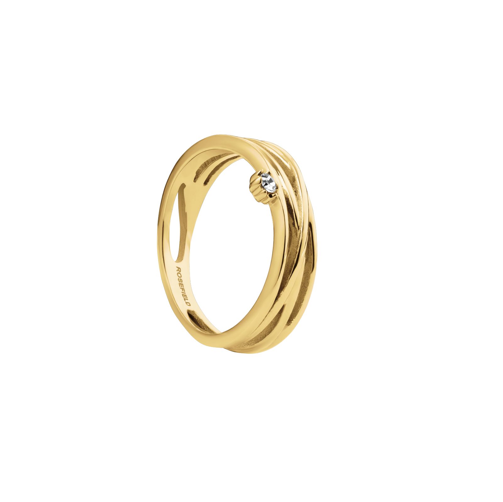 ROSEFIELD Fingerring ROSEFIELD Ring Chaton auf Draht Größe 48 Goldfarben