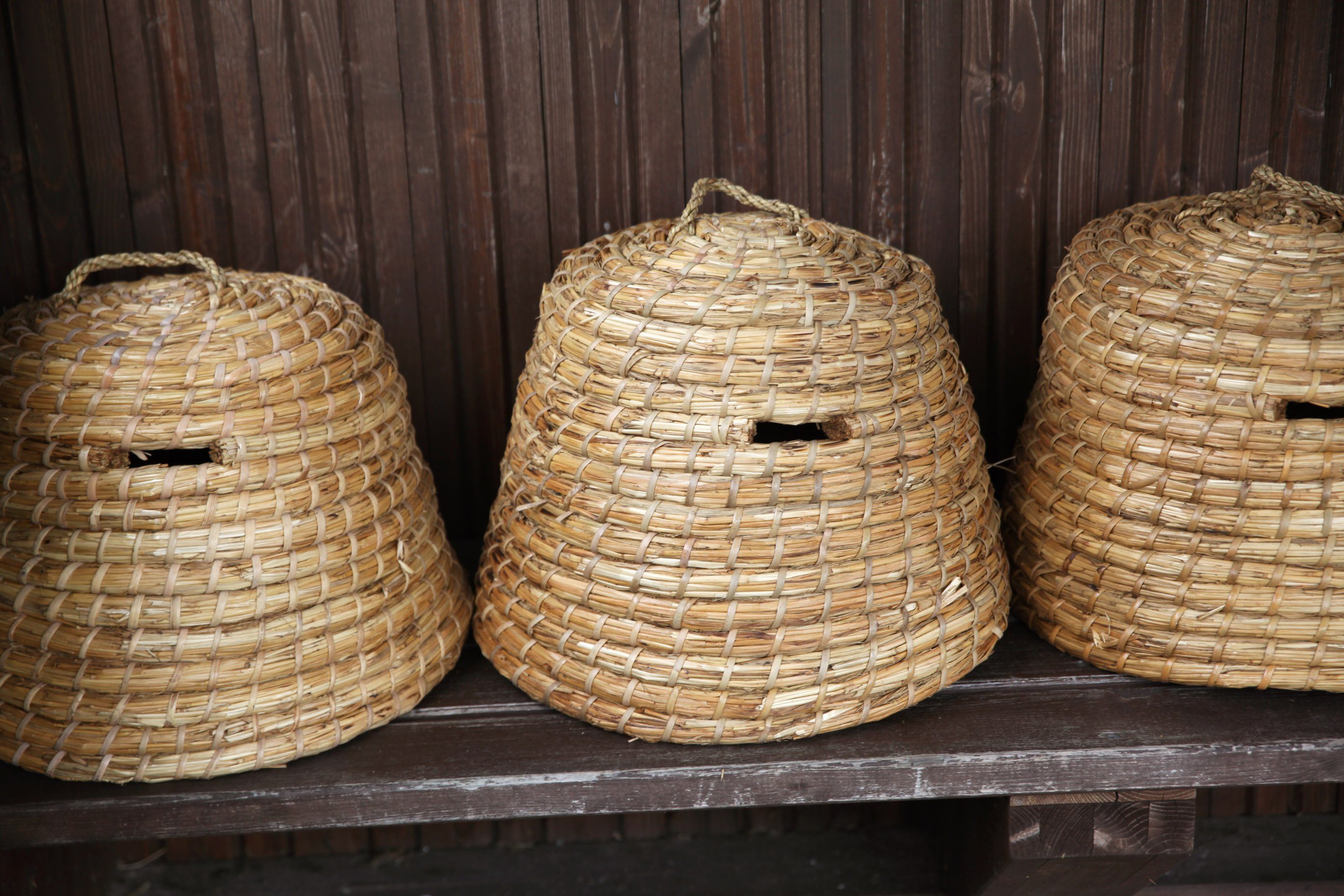 degawo Nistkasten Bienenkorb Bienenstock Haus Imkerei Bedarf Insekten Stroh 40L Bio Öko