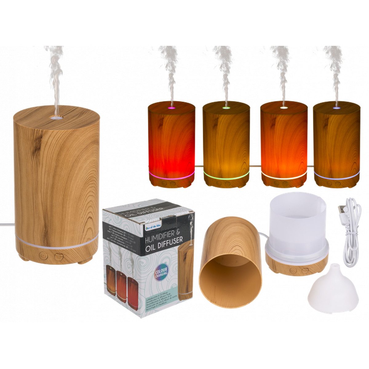 Out of the Blue Luftbefeuchter Luftbefeuchter/Öl-Diffuser, Wooden Tower Optic