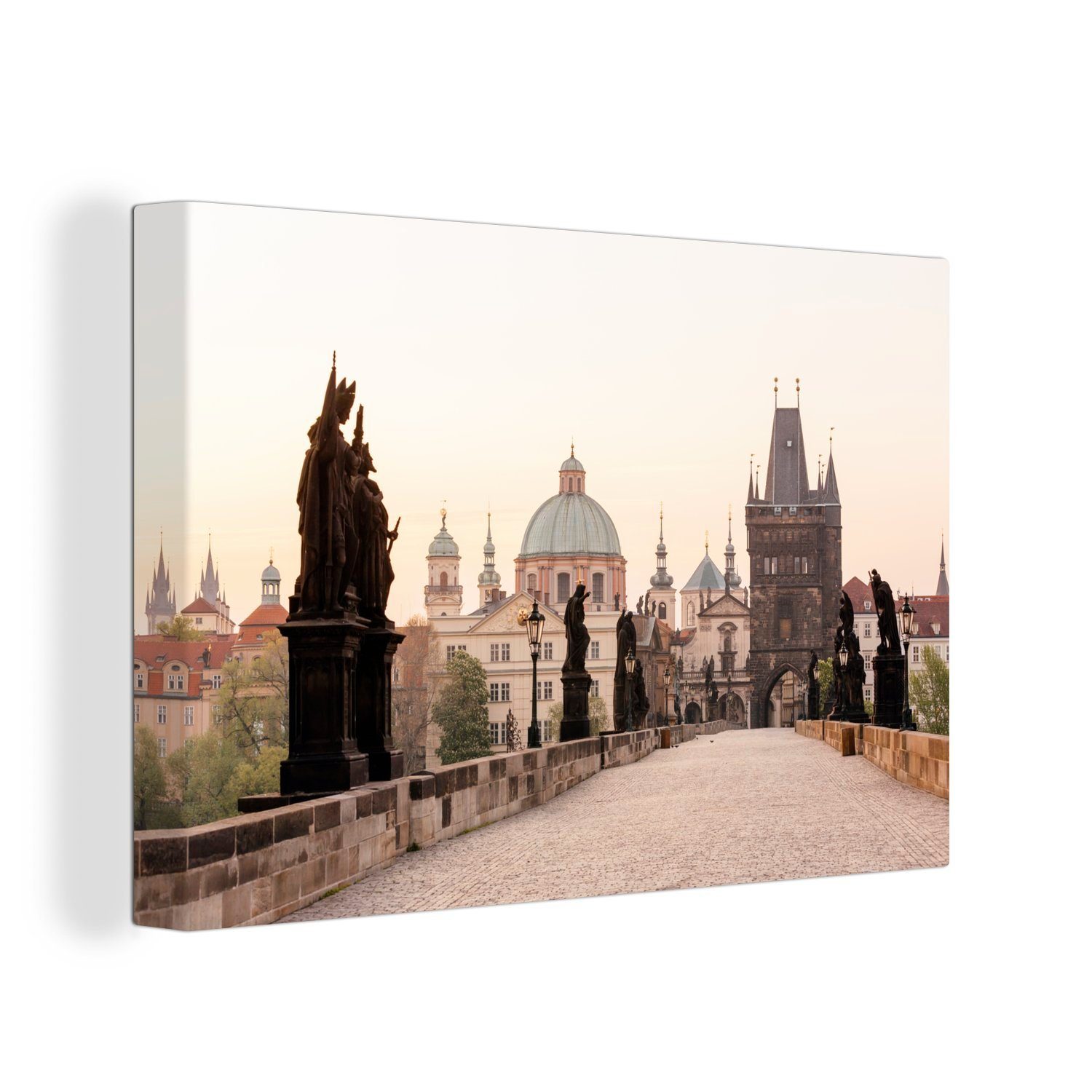 OneMillionCanvasses® Leinwandbild Karlsbrücke in der Tschechischen Republik bei Prag, (1 St), Wandbild Leinwandbilder, Aufhängefertig, Wanddeko, 30x20 cm