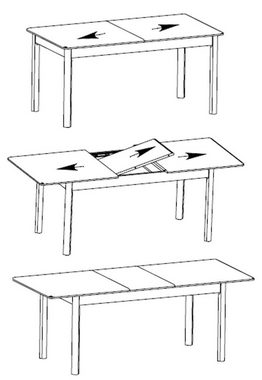 Feldmann-Wohnen Esstisch Marseille (Tischplatte ausziehbar, Tischplatte aus MDF, 1-St., romantischer Landhausstil, dekorative Einfräsungen), 160x84x76cm Synchronauszug cremefarben