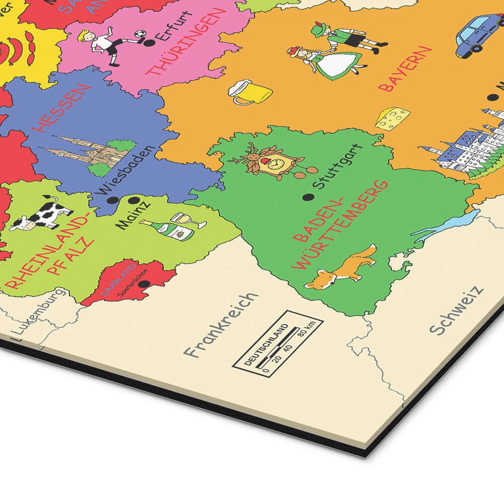 Posterlounge Wandbild Bundesländer für Kinder, Fluffy Feelings, erhältlich als Poster, Leinwandbild, Wandsticker oder Acrylglasbild