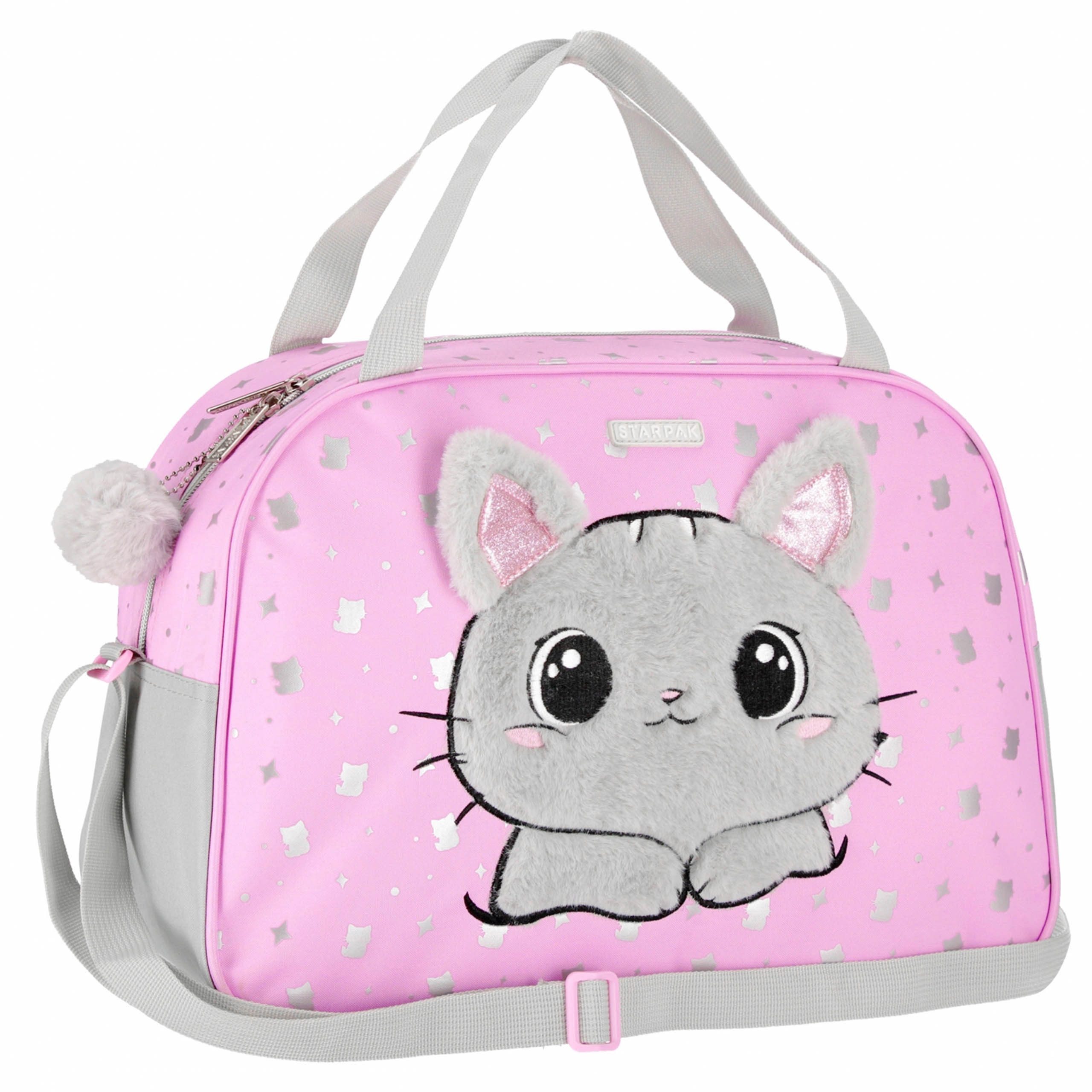 Sarcia.eu Handtasche Mädchen Sporttasche Katze, rosa PE Tasche, Reisen, 39x27x16 cm