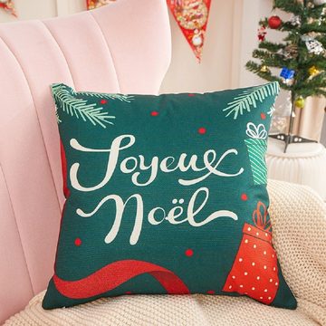 Kissenhülle dekorativ Weihnachten Kissenbezug, MC Star (4 Stück), Quadrat linen gedrucktes Muster