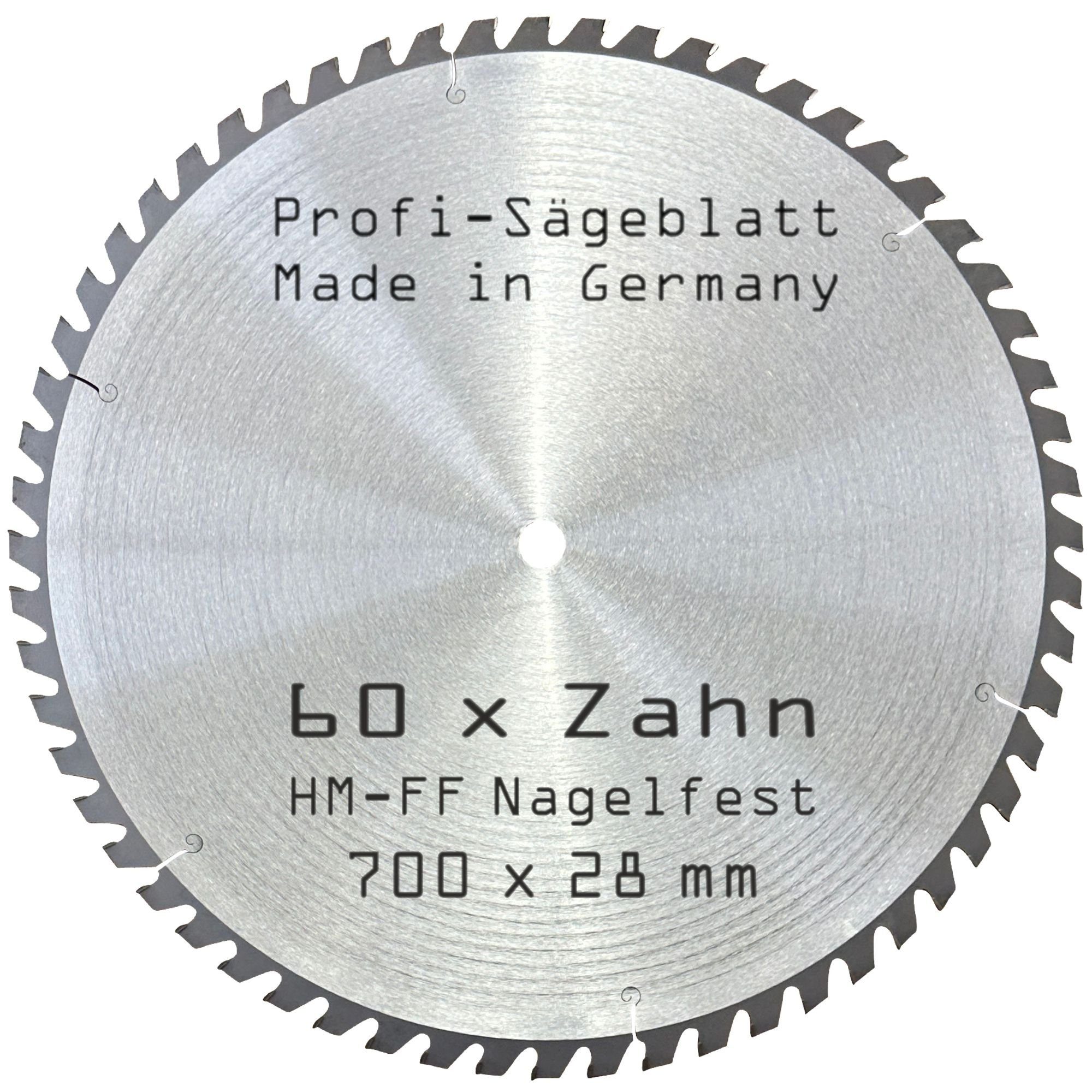 BauSupermarkt24 Kreissägeblatt HM Sägeblatt 700 x 28 mm nagelfest FF Brenn-Holz-Sägeblatt 60 Zahn
