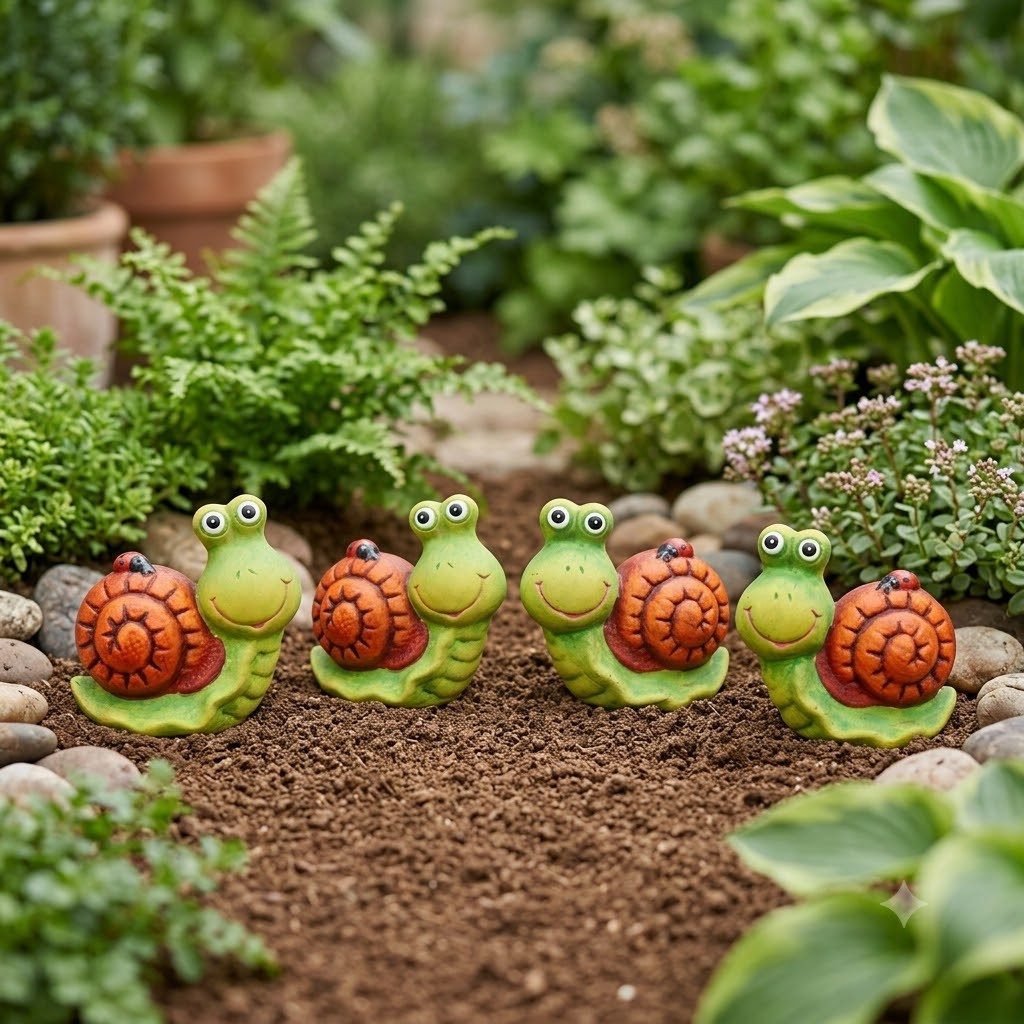 Eurosouvenir Dekofigur Fröhliches Schnecken-Quartett für Ihren Gartenparadies! (Set, 4 St., 4 tlg), Tierfigur