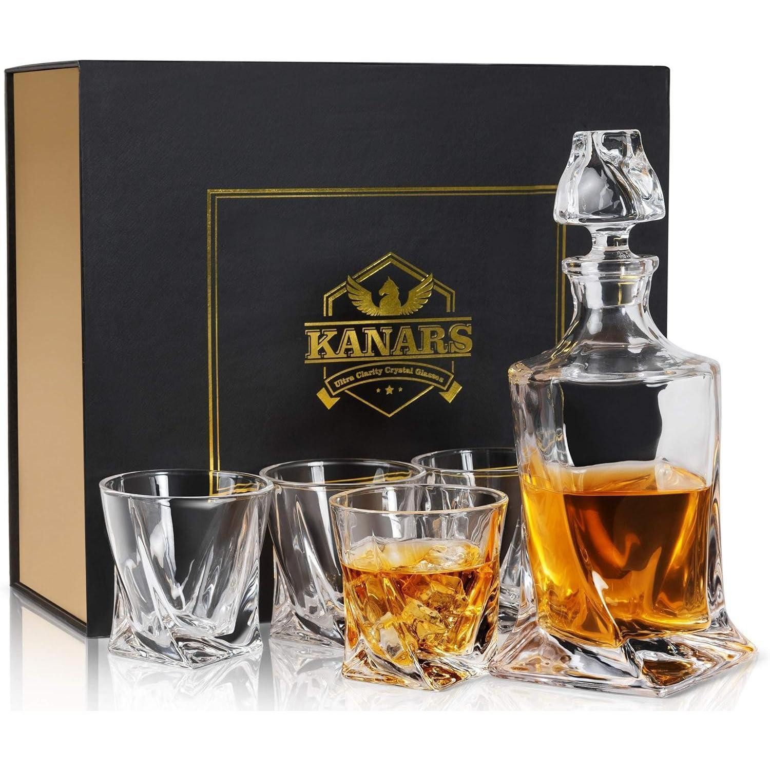 LuxusKollektion Whiskyglas Whisky Karaffe und Стекло Set 800 ml Kristall Whiskey Dekanter