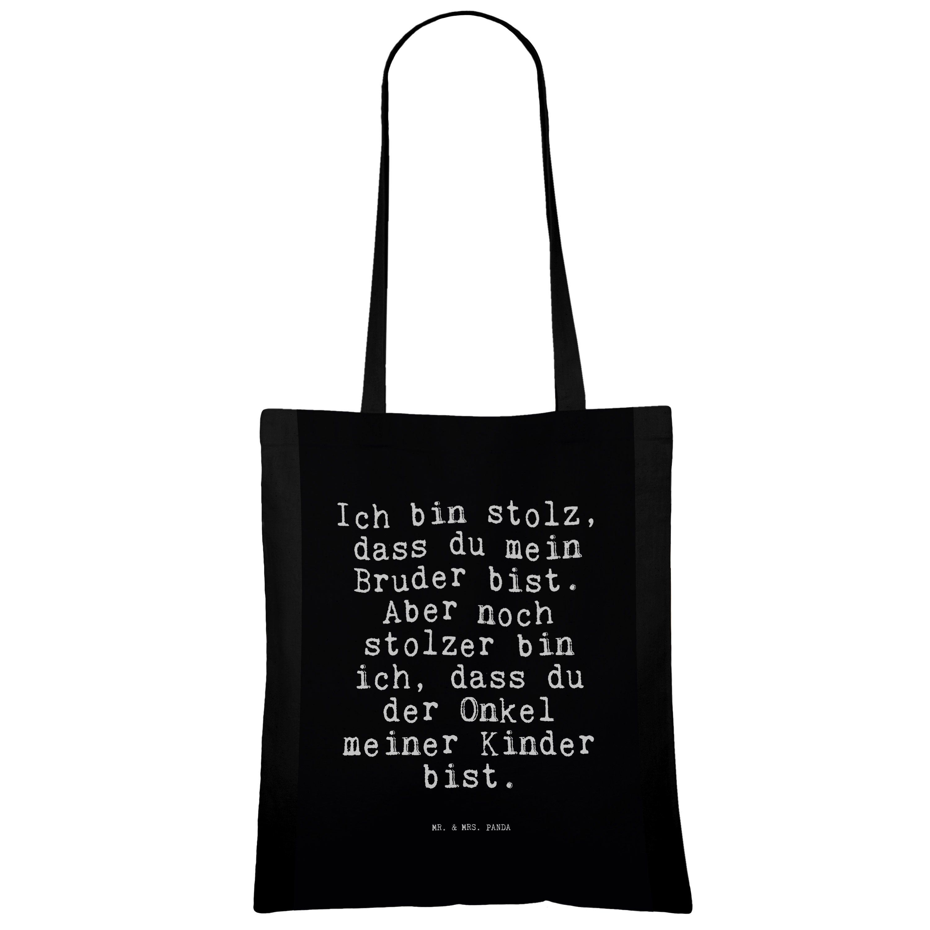 Mr. & dass... Onkel Ich Geschenk, Mrs. (1-tlg) Schwarz stolz, Panda - Tragetasche Spruch, - Sp Spruch, bin