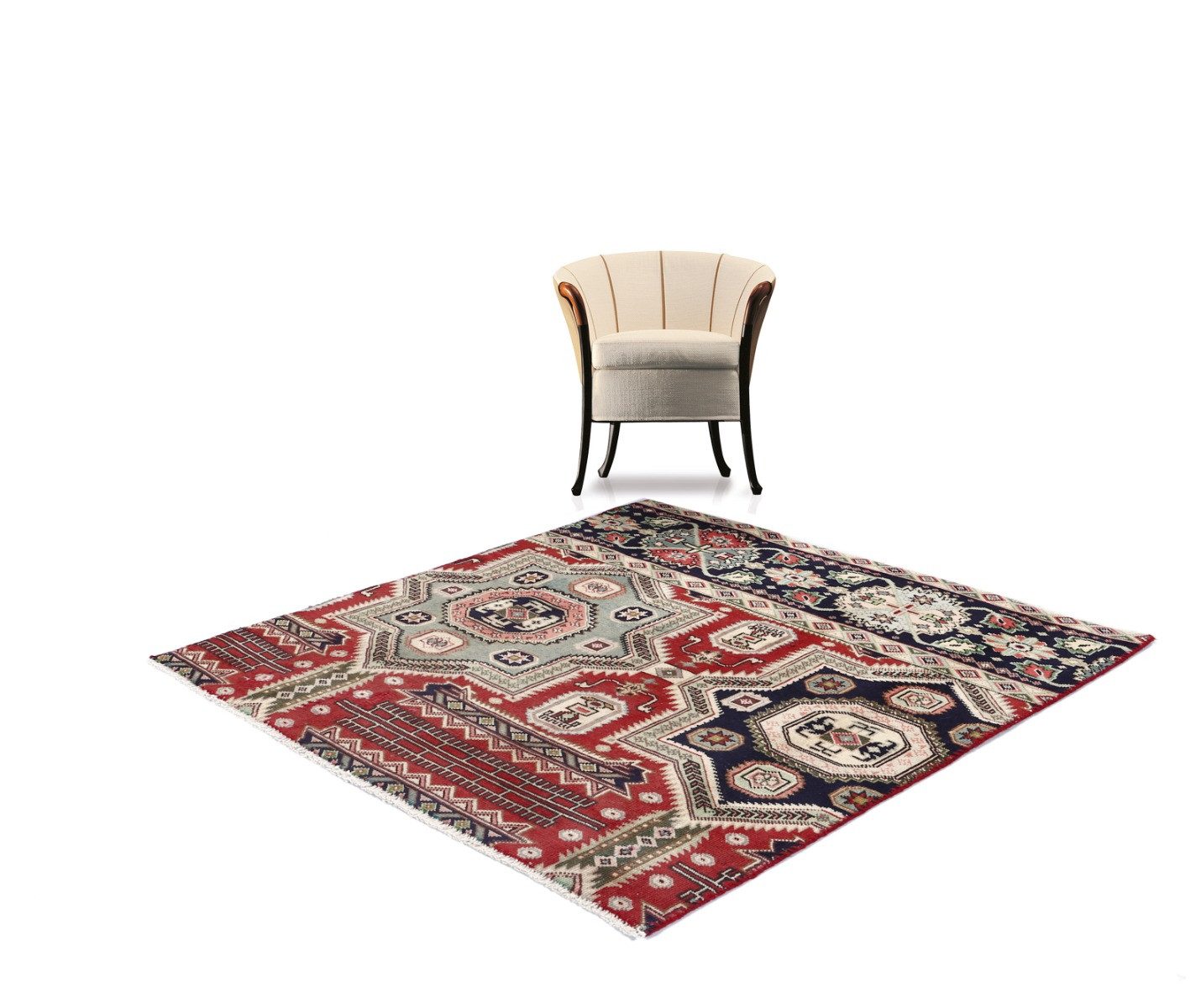 Carpet Avenue Teppich Tabriz Tabatabai Patina (Teppichausschnitt) 116x114, Rechteck, Höhe: 8 mm