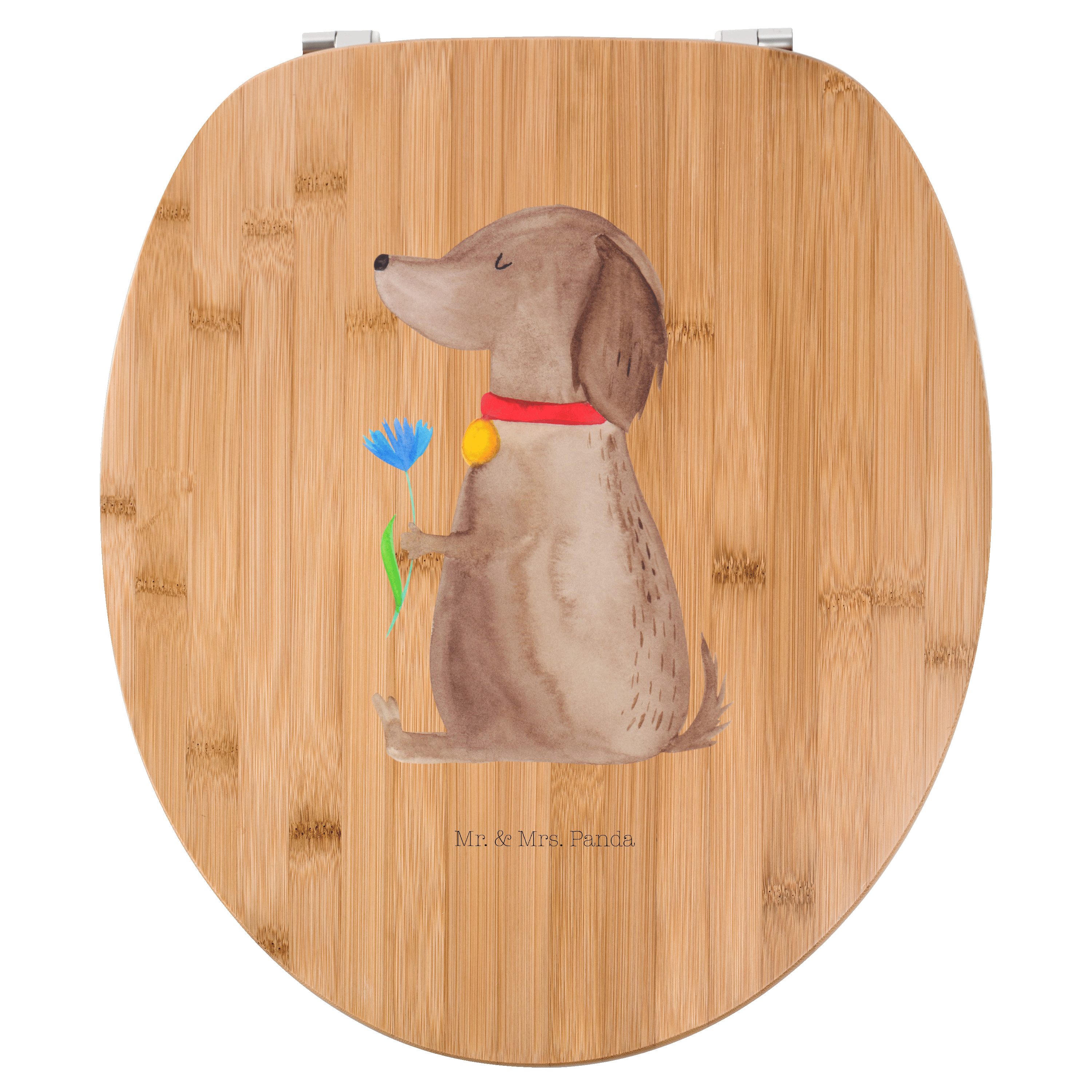 WC-Sitz Hund Blume - Transparent - Geschenk, Toilette, Hundebesitzer, Klodeck
