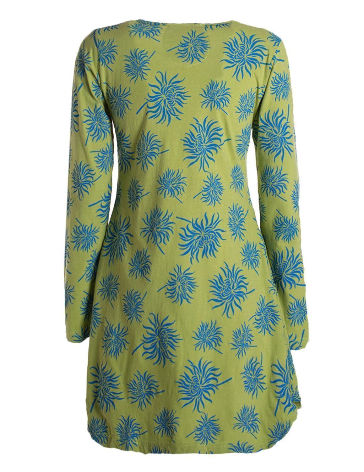 Vishes Tunikakleid Langarm Damen Blumen-Tunika Shirt-Kleid günstig online kaufen