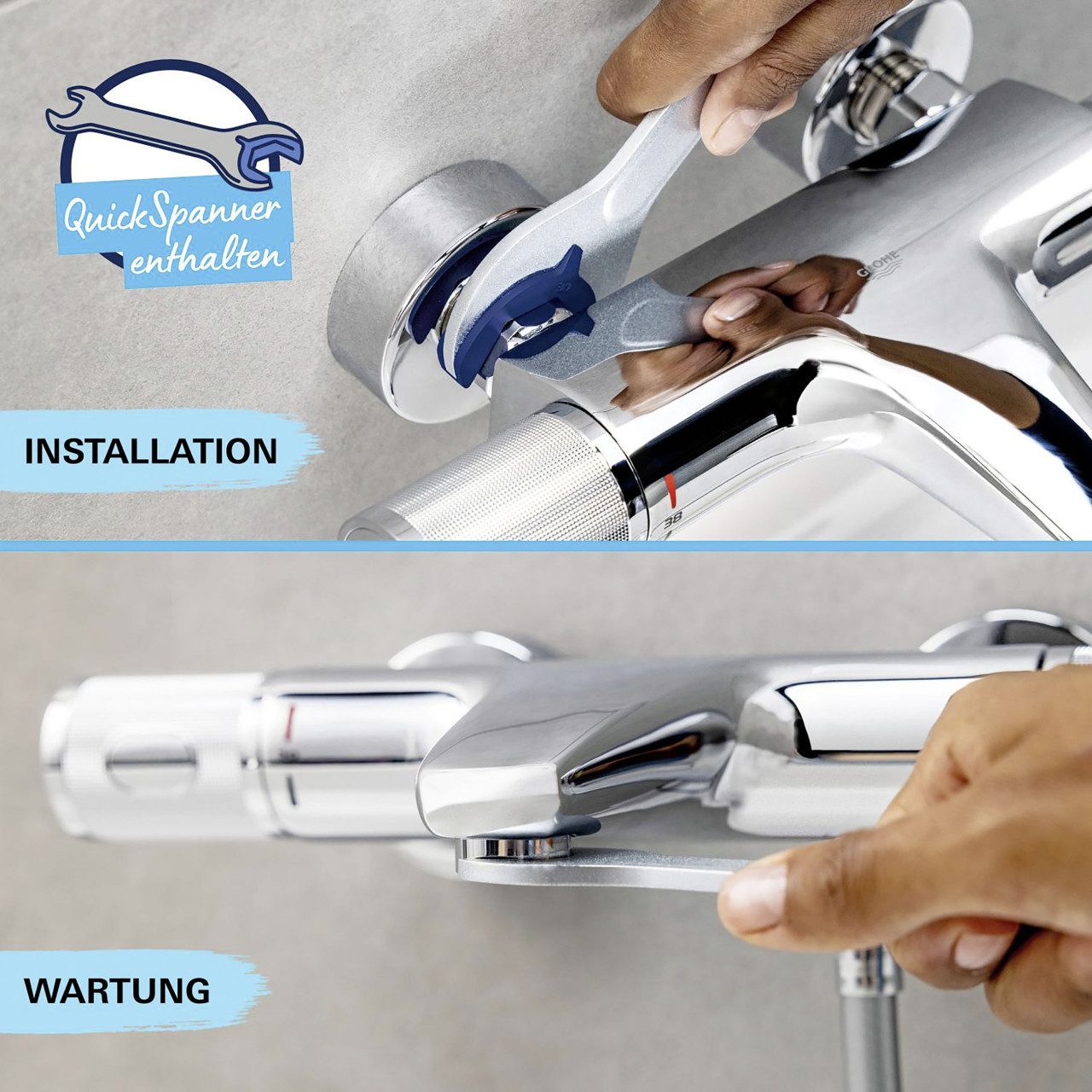 Grohe Duscharmatur Grohe Quickfix Start Brausearmatur verchromt – Bild 3 von 5
