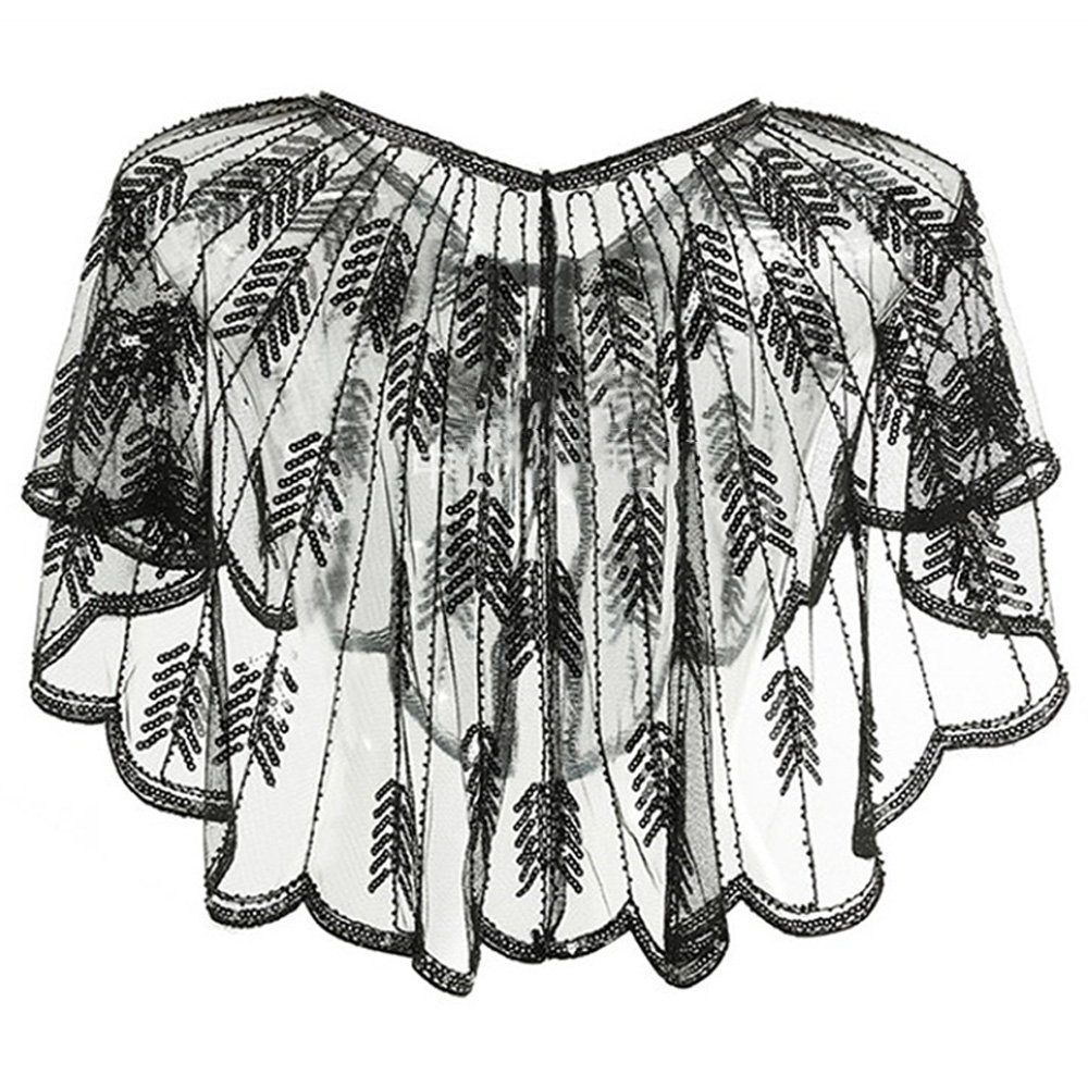 Elegant, Damen 20er Schal Schal Jahre Abendkleid,Poncho Dekorative für der Gatsby-Party-Kostüm für Stola (1-St), Damen Frauen