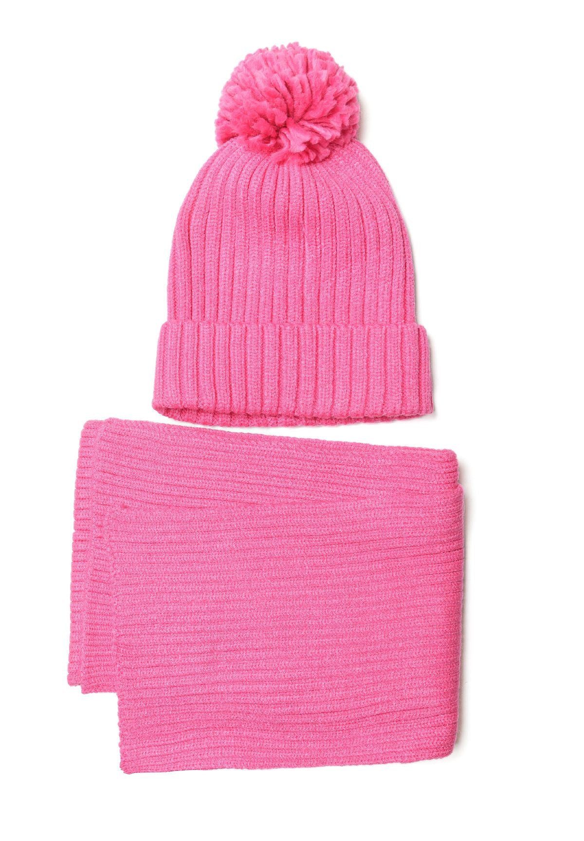 MINOTI Mütze & Schal für Mädchen aus Strick (Set, 2-tlg) Garnbommel