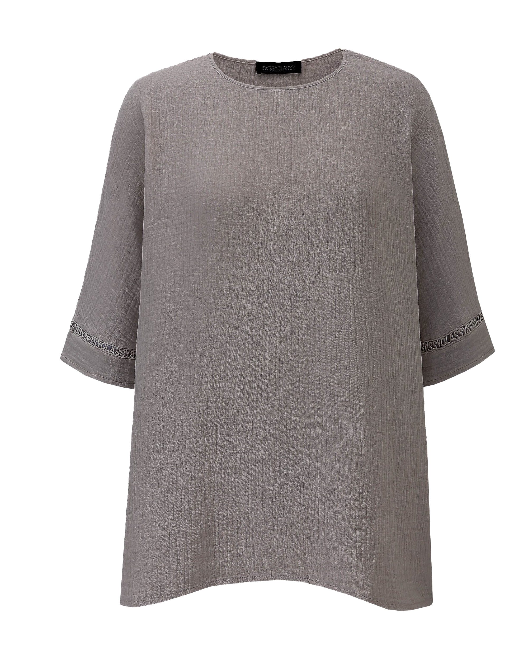 SASSYCLASSY Pyjamaoberteil Musselin Pyjama Shirt Damen günstig online kaufen