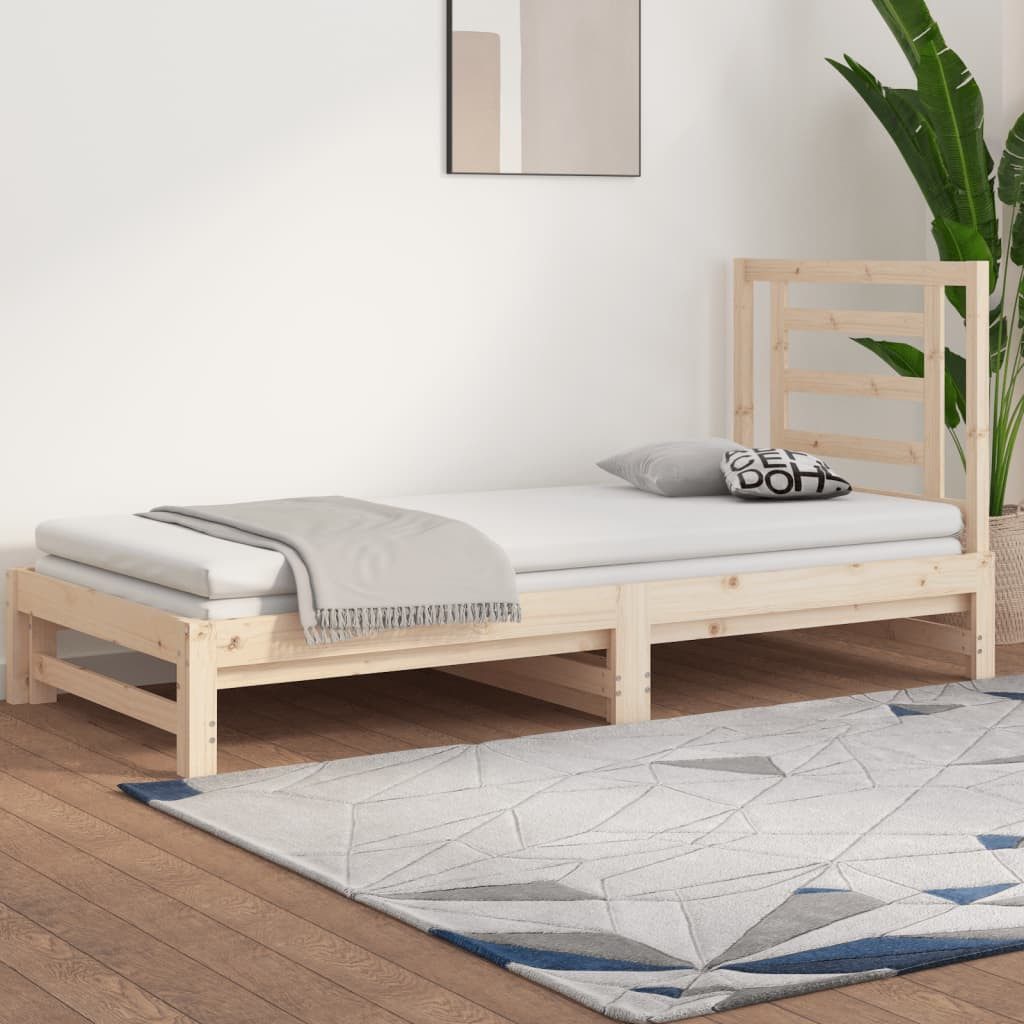 vidaXL Bett Tagesbett Ausziehbar 2x(90x200) cm Massivholz Kiefer