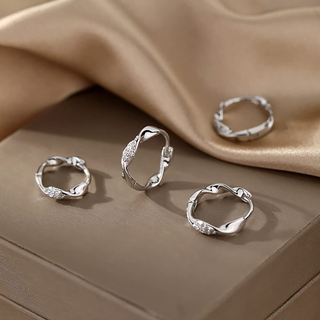 925 Hoop Creolen Sterling POCHUMIDUU Twist CZ Paar Ohrhänger Minimalistische Silber Ohrringe Creolen (2-tlg), Mädchen Ohrringe Teenager für Frauen