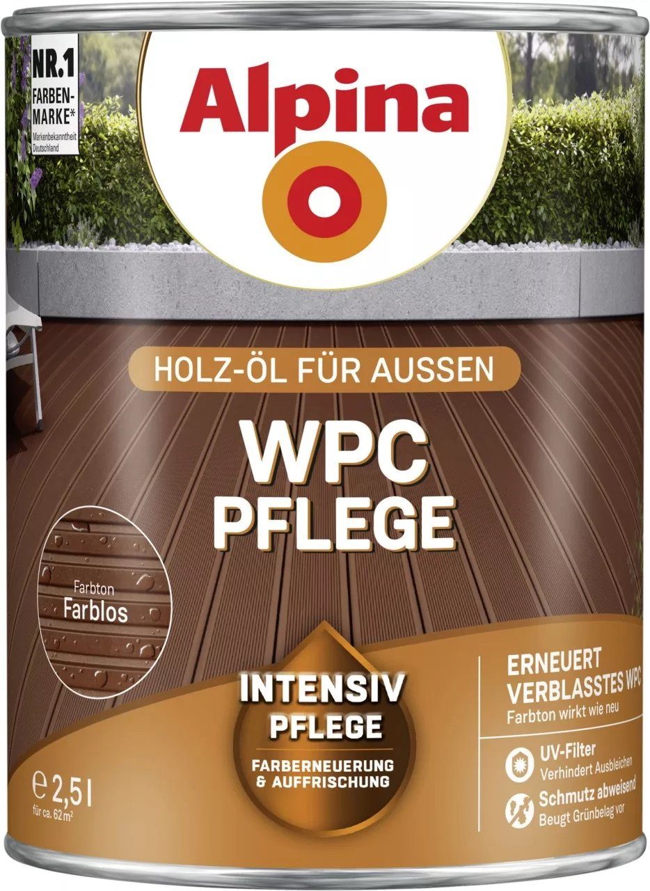 Alpina Holzöl WPC Pflege farblos 2,5 Liter