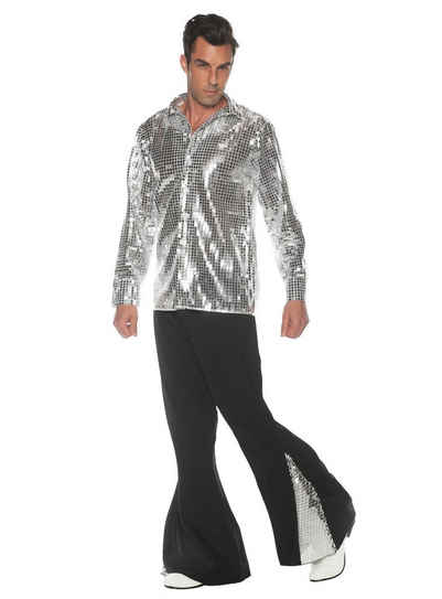 Underwraps Kostüm 70er Jahre Disco Dancer Kostüm für Männer silber, Strahlend schöner Zweiteiler für den Discofloor