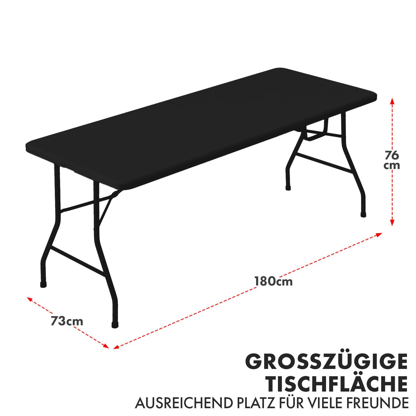 Kubus Campingtisch Klapptisch Nagoya für Innen und Außen, 73 Tiefe x 180 Br günstig online kaufen