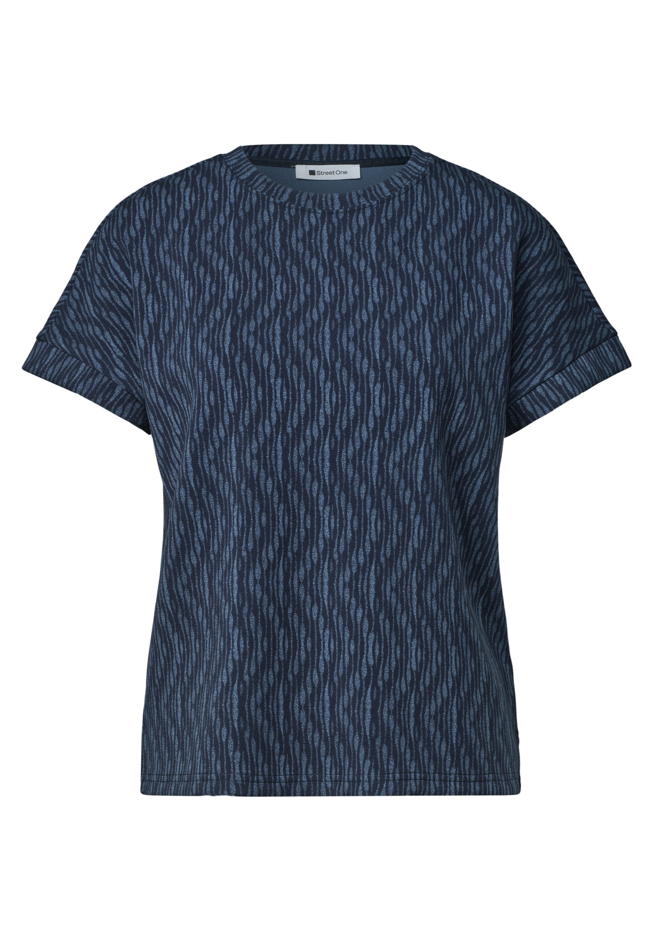 STREET ONE Kurzarmshirt Sommershirt mit Glitzer und grafischem Muster – Bild 4 von 5