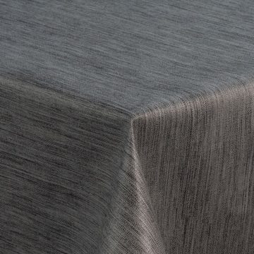 laro Tischdecke Wachstuch-Tischdecken Abwaschbar Leinenoptik Dunkelgrau rechteckig