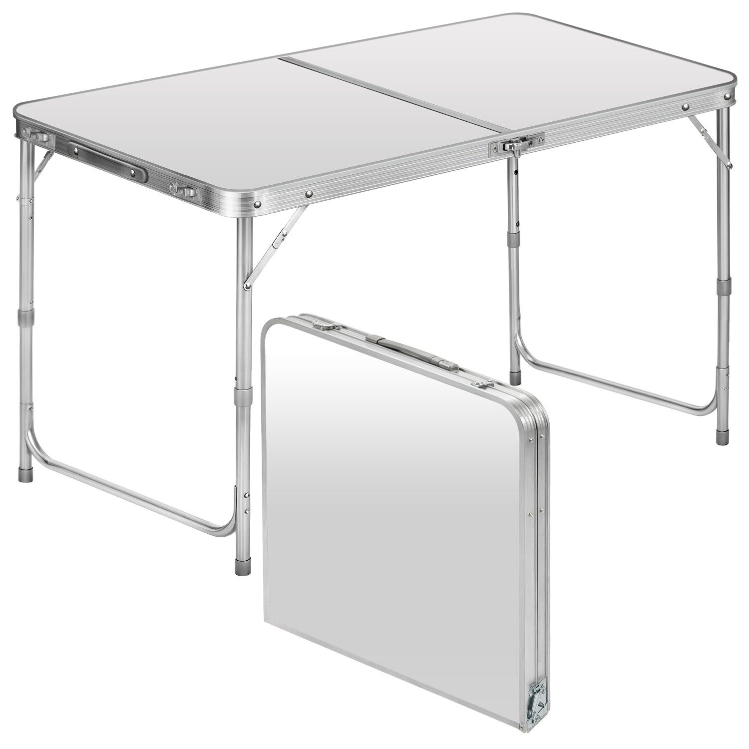 Goods+Gadgets Klapptisch Camping-Tisch Multifunktionstisch (Markttisch Tapeziertisch), Klappbarer Mehrzwecktisch - Klapp-Tisch Schwarz