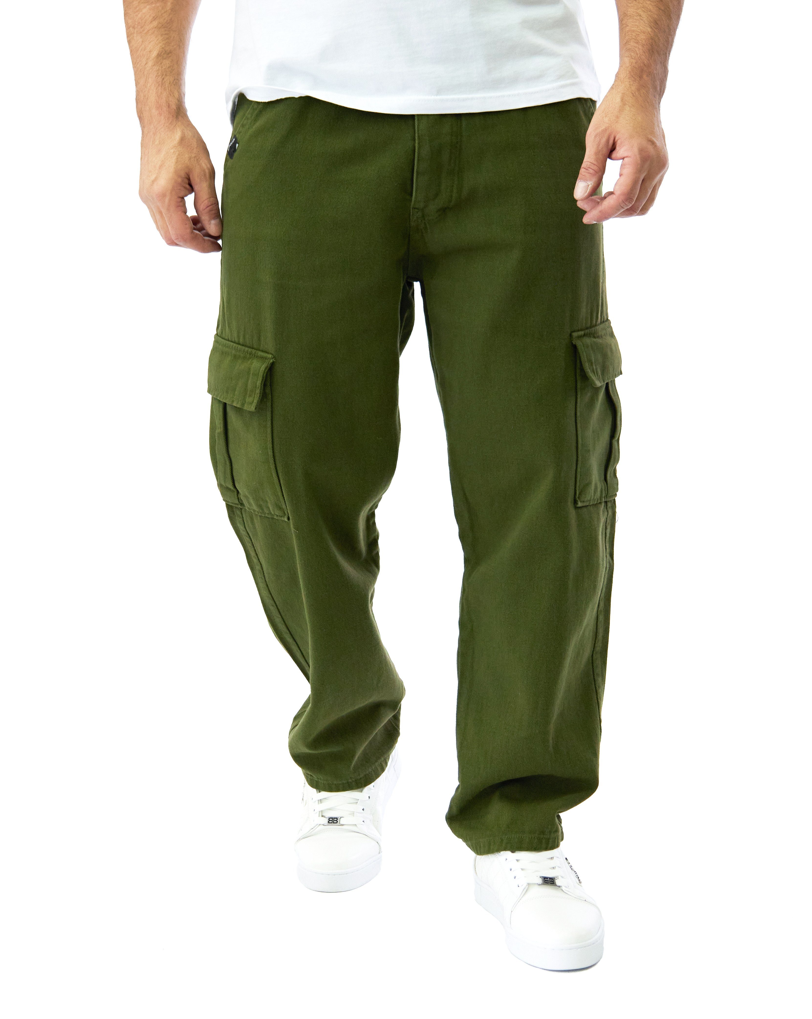 Generisch Cargohose Herren Schwarz - Baggy Freizeithose Mit Reißverschluss, Bequem & Atmungsaktiv