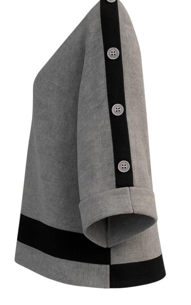 Mississhop Stehkragenpullover Damen Feinstrickpullover mit Knopfleiste M.41 günstig online kaufen