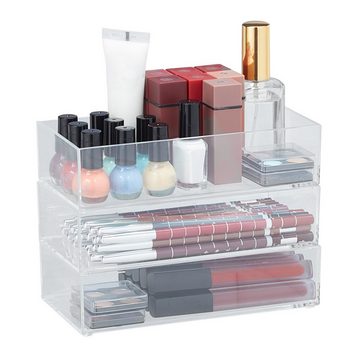 relaxdays Schubladeneinsatz 5 x Schubladen Organizer transparent