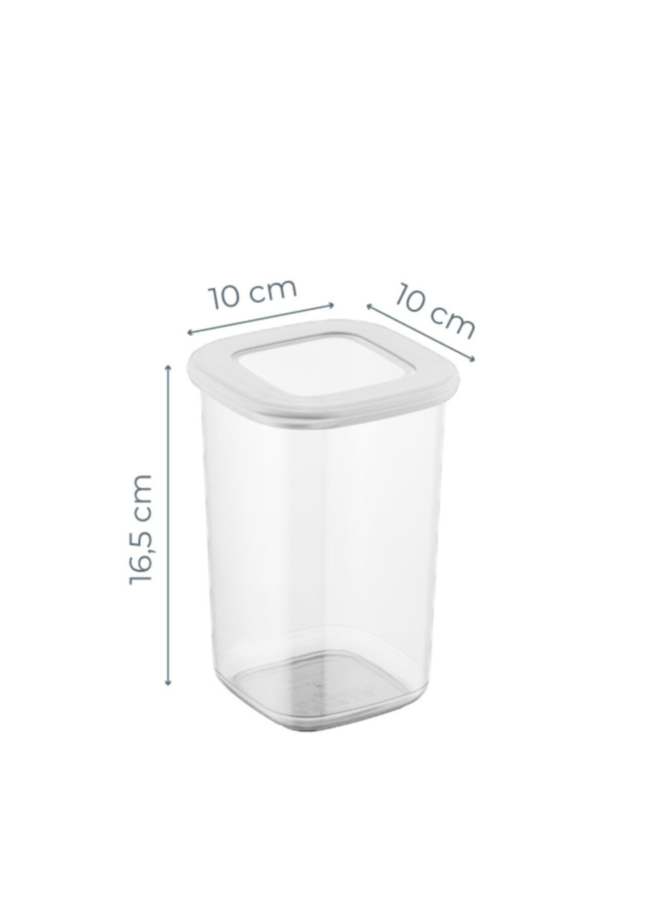 Hermia Concept Vorratsdose 100% PLASTIC, 10 x 10 x 16,5 cm / 1200 ml (12 Pieces) M1175, (12-tlg)