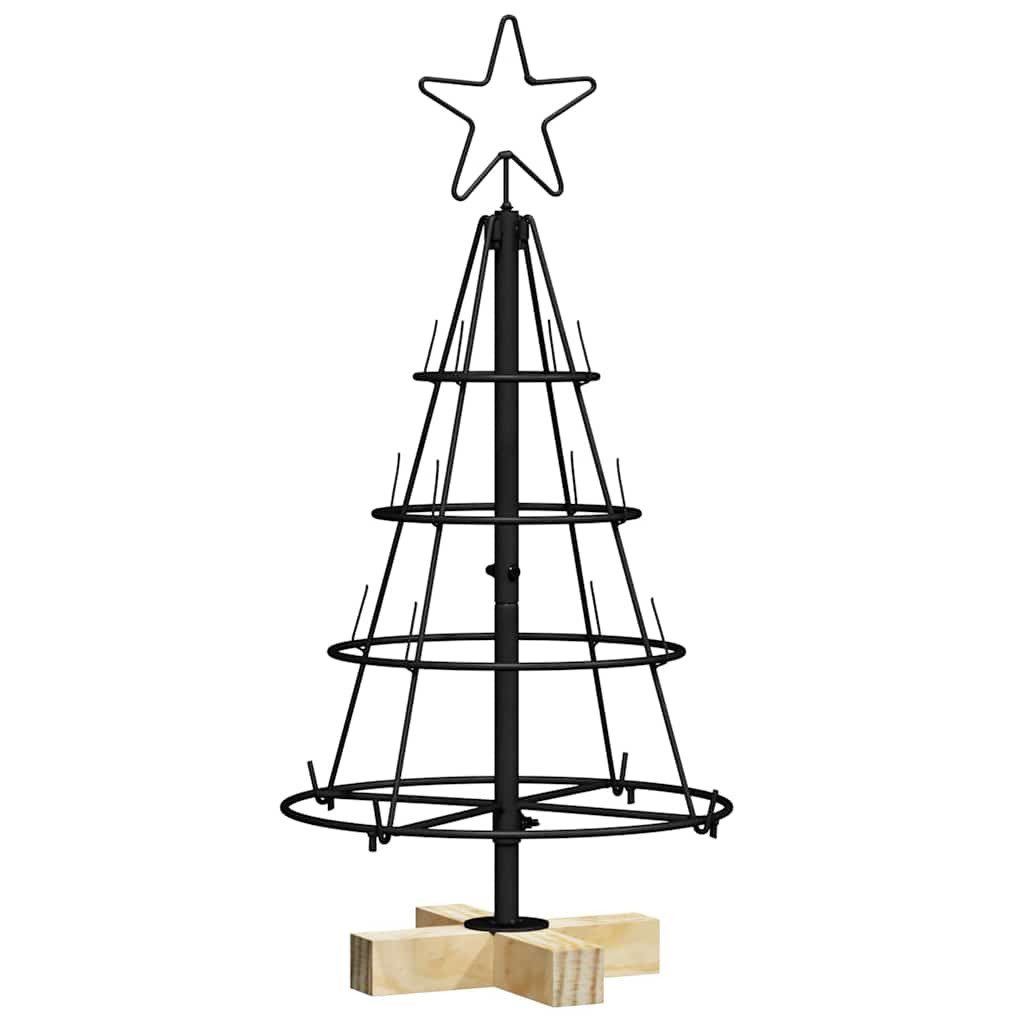 vidaXL Künstlicher Weihnachtsbaum Weihnachts-Tannenzapfenbaum mit Ständer Schwarz 60 cm Stahl