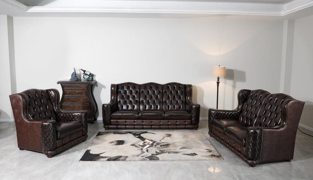 Salottini Chesterfield-Sofa Luxus Chesterfield Sofa 3-Sitzer Watford SOFORT LIEFERBAR SONDERPREIS, 1 Teile, Handarbeit