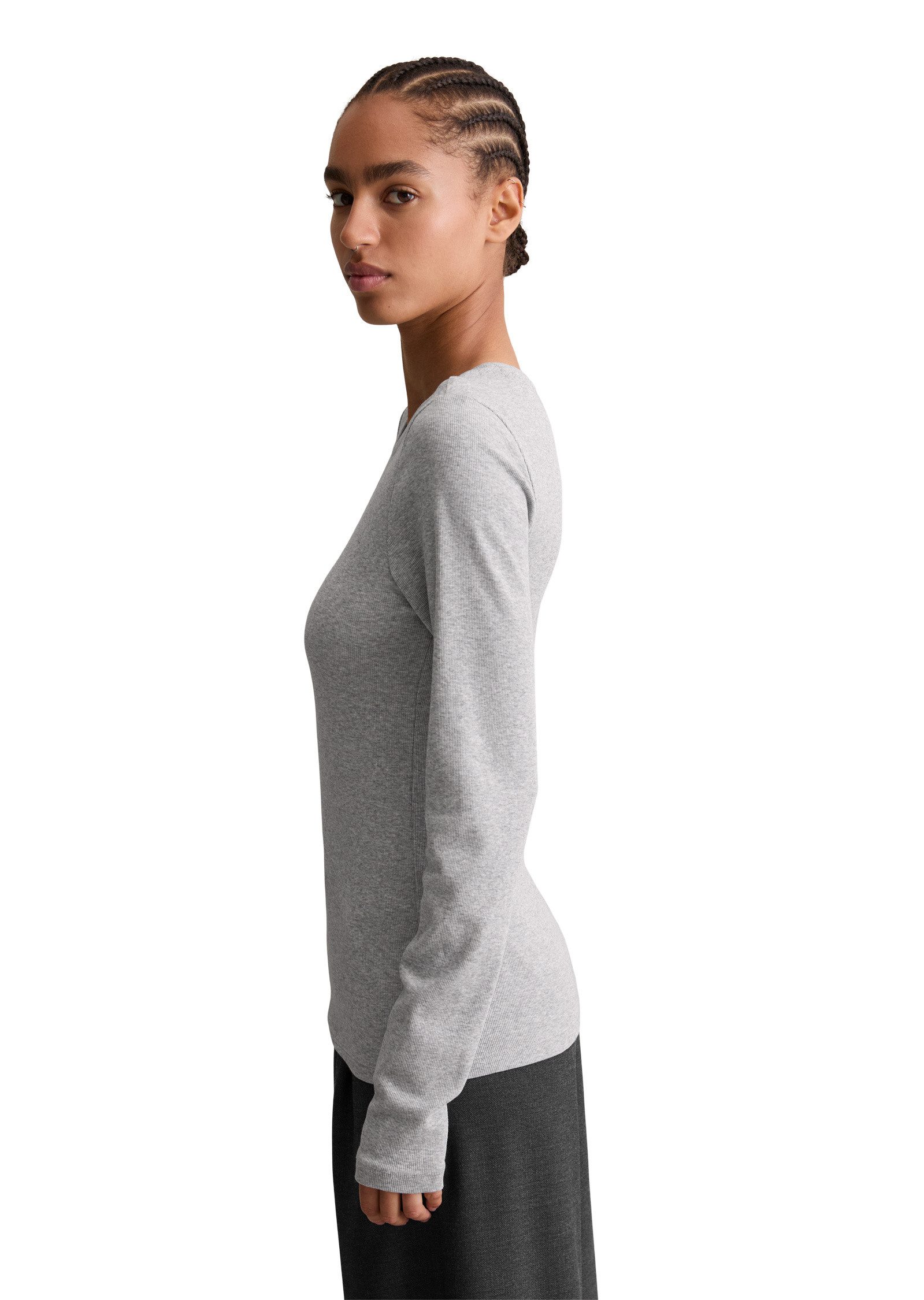 Marc O'Polo DENIM Langarmshirt aus Rippjersey günstig online kaufen