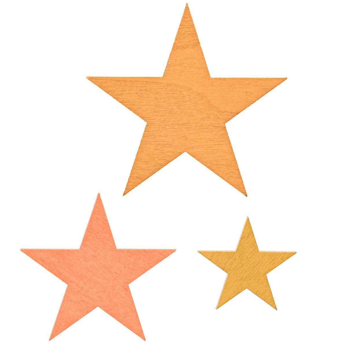 Viana Weihnachtsmann Holz Streudeko Sterne Orange Weihnachtstischdeko 48 Stk, 48 Stück