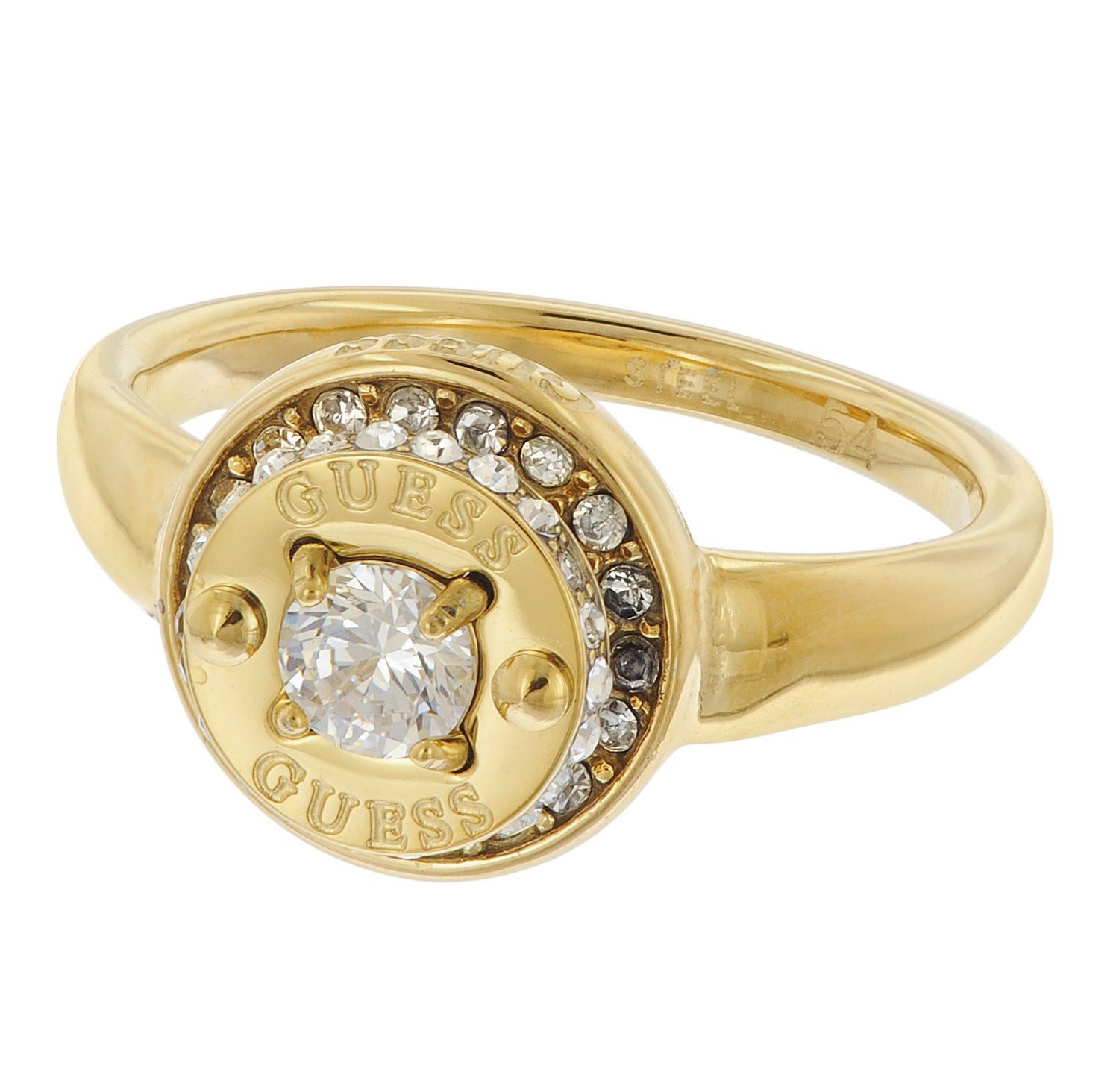 Guess Fingerring DamenCoin Pave Goldfarben