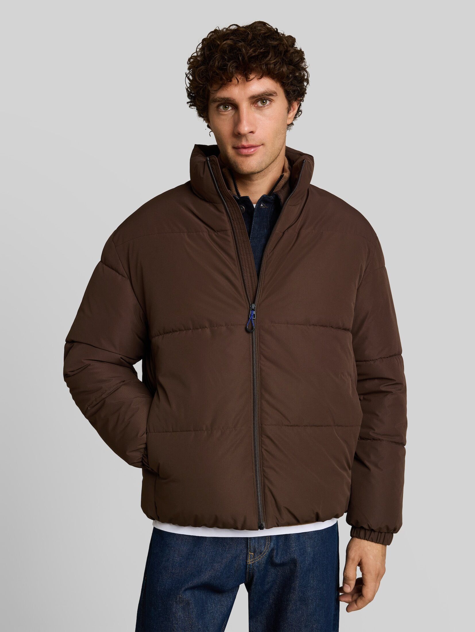 TOM TAILOR Denim Winterjacke Jacken Relaxed Fit Puffer-Jacke mit Stehkragen