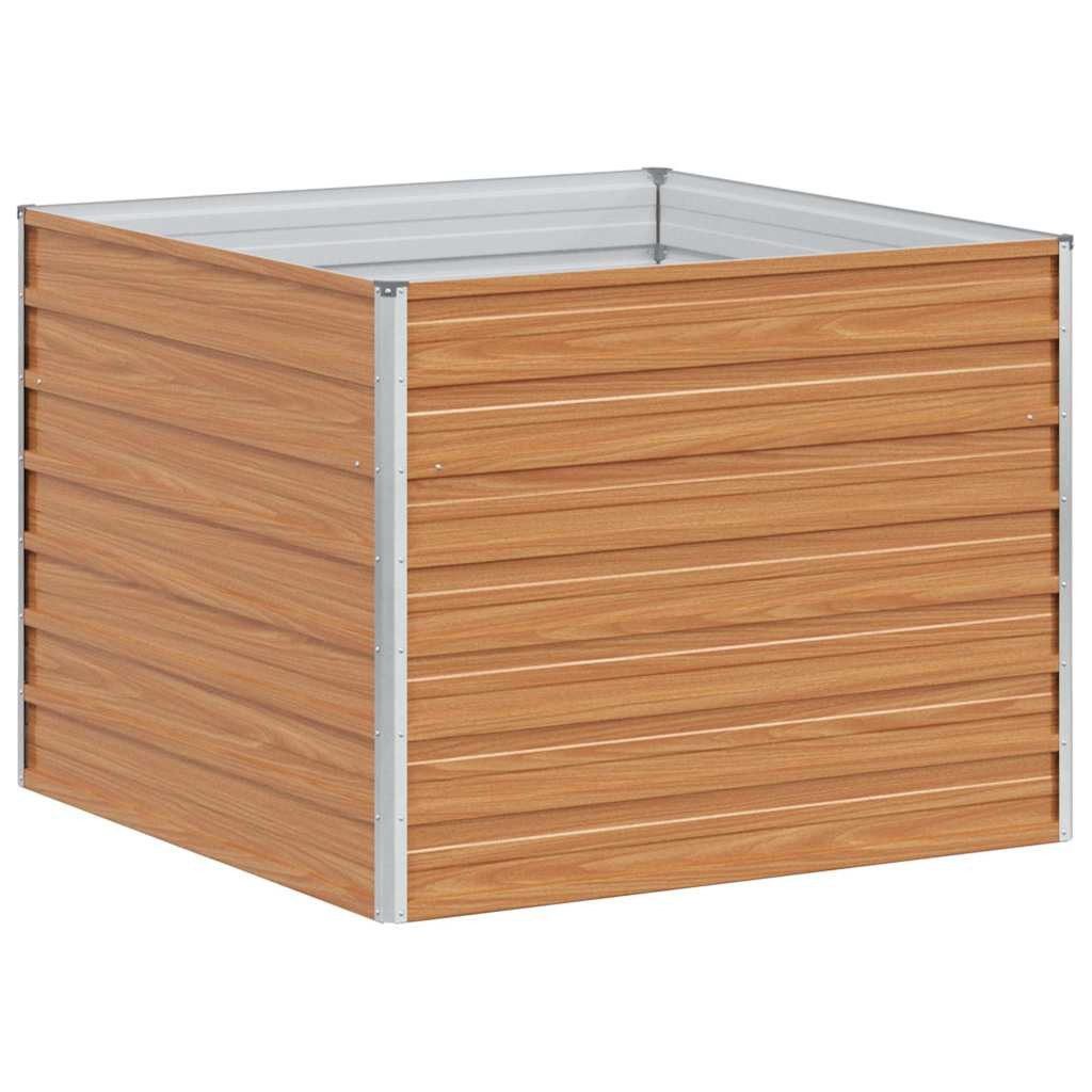 vidaXL Hochbeet Hochbeet Hellbraun 100 x 100 x 77 cm Verzinkter Stahl (1 St)