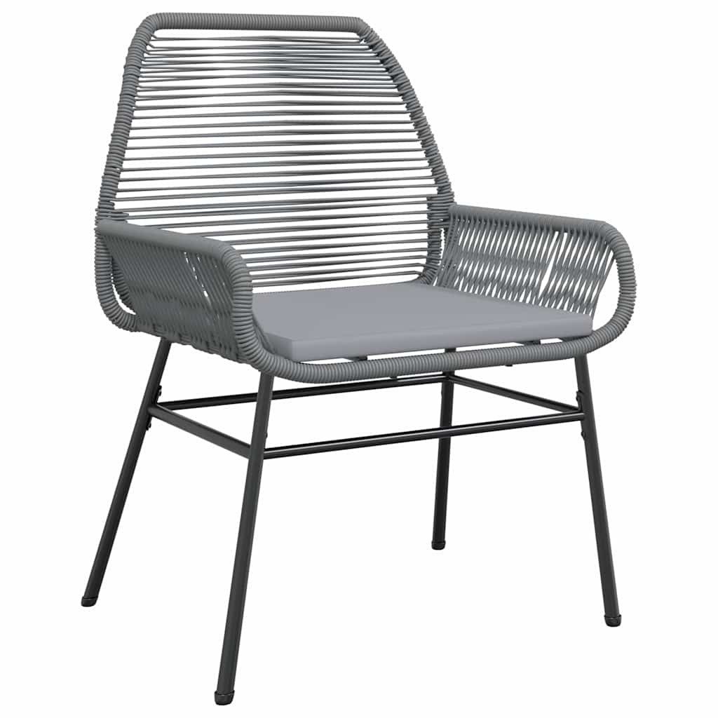 vidaXL Garten-Essgruppe 5-tlg. Garten-Essgruppe mit Kissen Grau Poly Rattan Glas, (4-tlg)