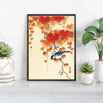 PYRAMID Kunstdruck Bird and Red Ivy Kunstdruck Ohara Koson 30 x 40 cm