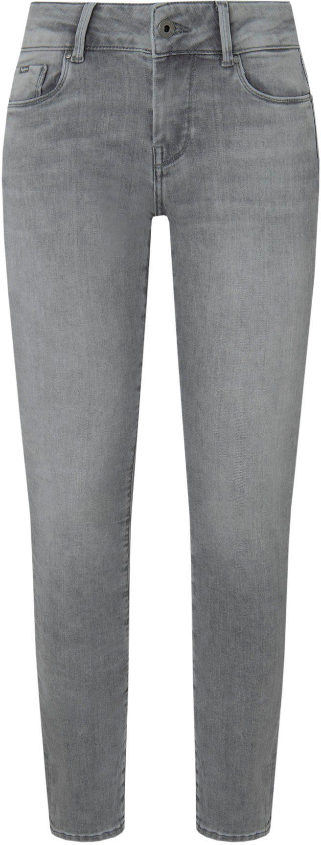 Pepe Jeans 5-Pocket-Stil mit 1-Knopf Stretch-Anteil im und light Bund Skinny-fit-Jeans grey SOHO