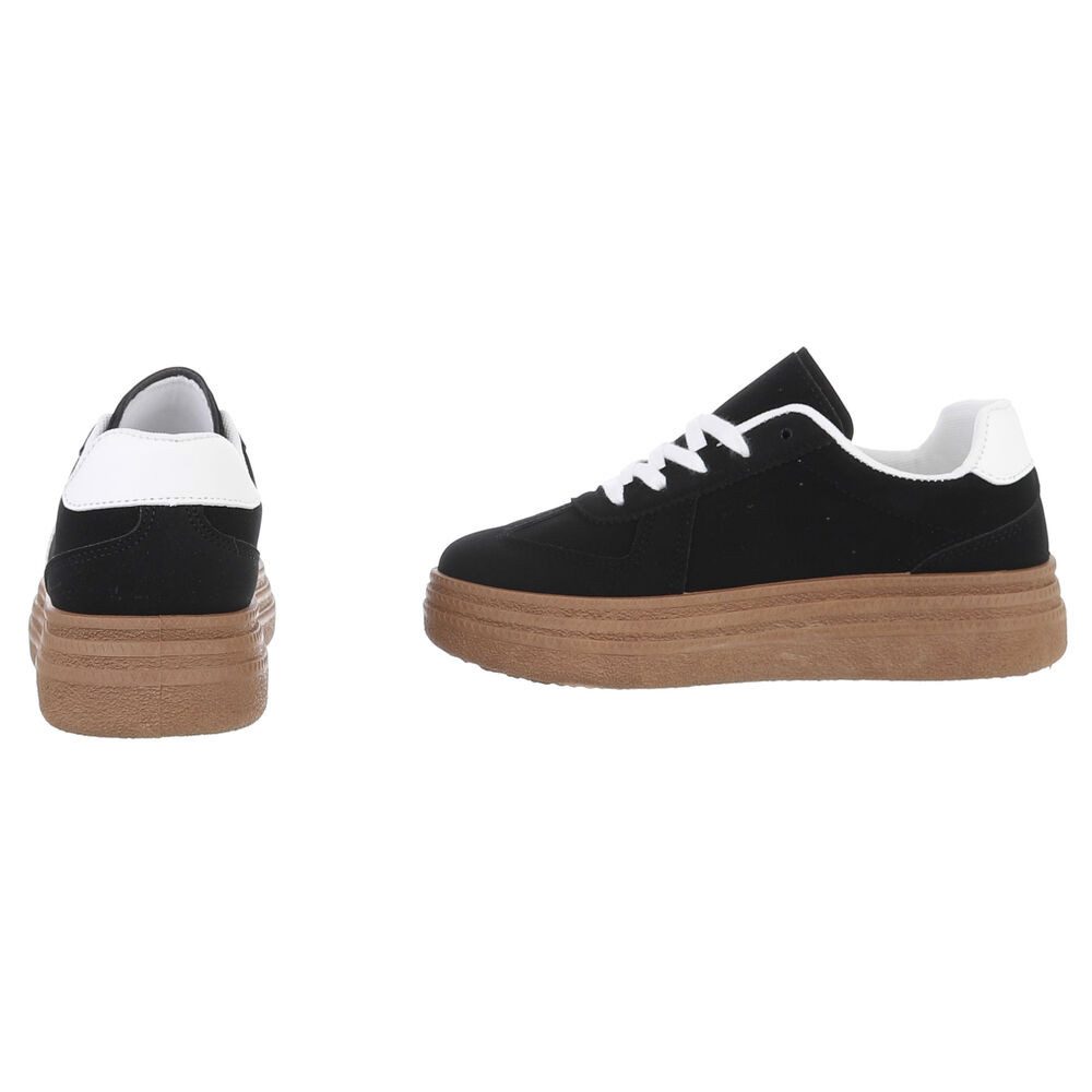 Ital-Design Damen Low-Top Freizeit Sneaker (88577240) Flach Sneakers Low in Schwarz