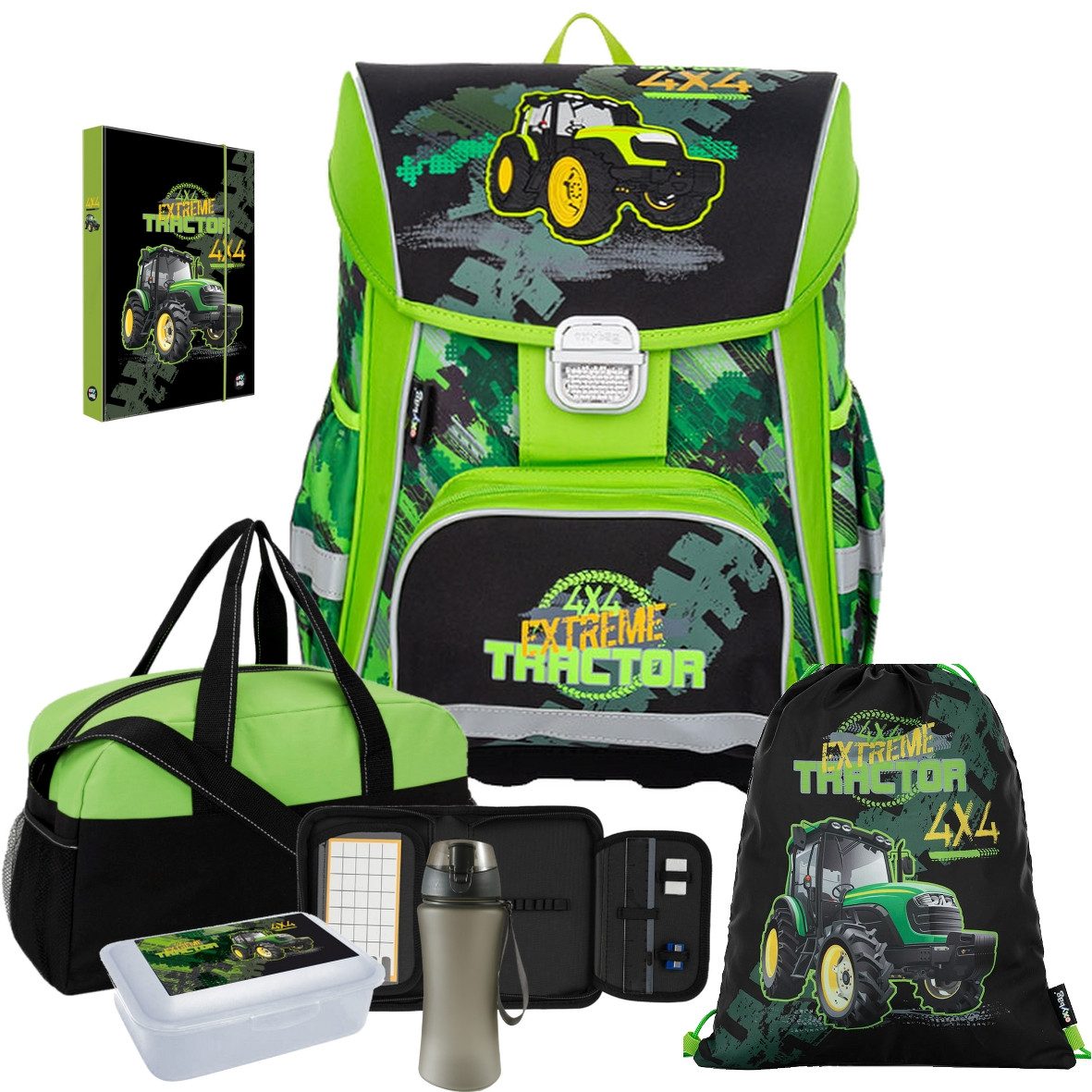 mit Sporttasche Brotdose Trinkflasche Heftbox