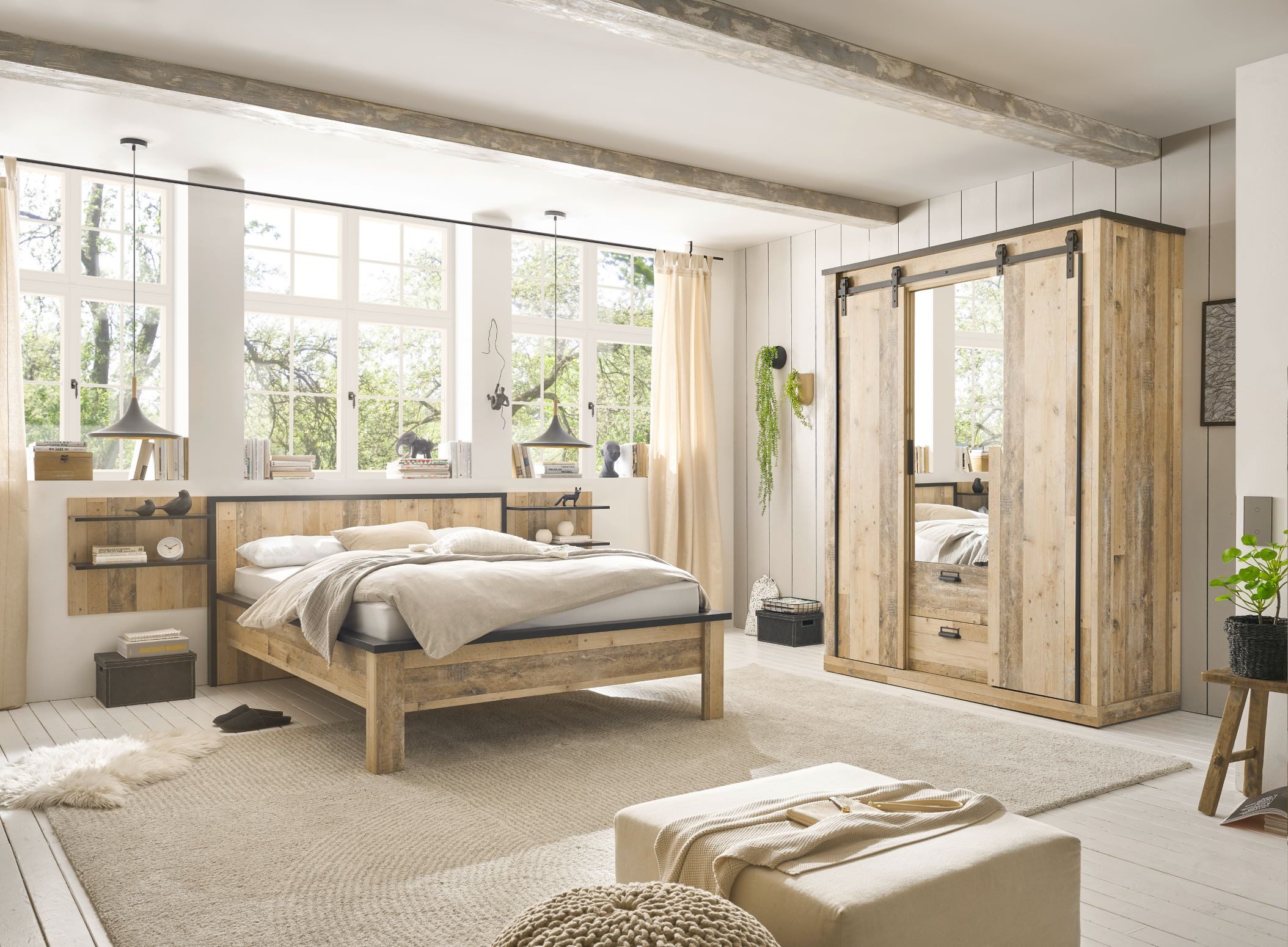 99rooms Schlafzimmer-Set Woodsher, (Set (4-St), Komplett Schlafzimmer), mit viel Stauraum, Soft-Close-Funktion, ohne Matratze & Lattenrost