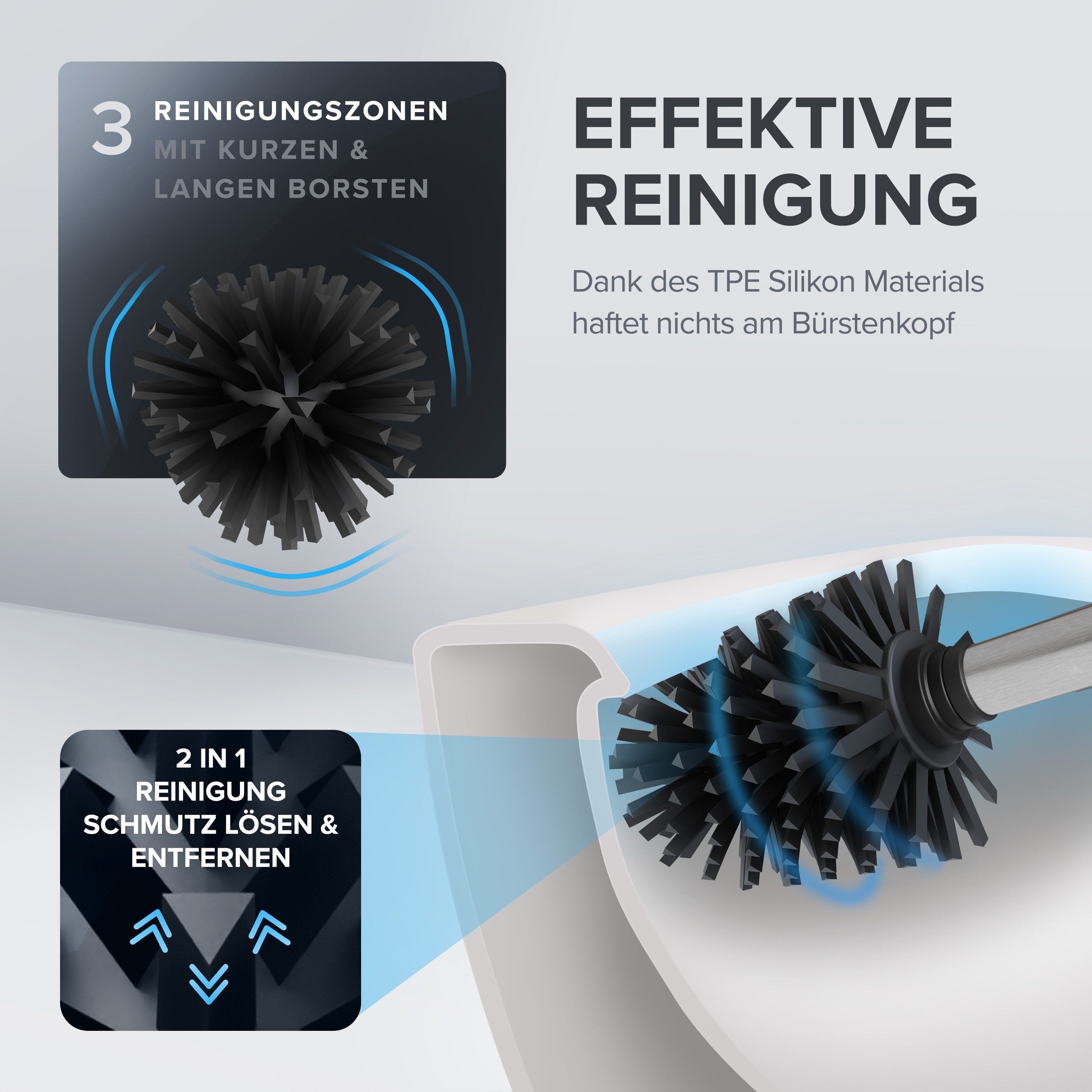 ovimar WC-Reinigungsbürste Tuno, (1-tlg), aus Edelstahl in Silber zur